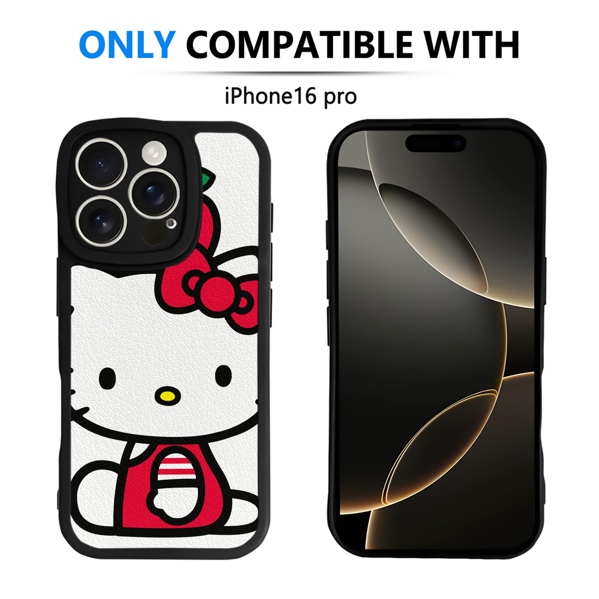 （画像用） Hello Kitty ハローキティ 【iPhone 16シリーズ対応】シリコンスマホケース（レザー調） 材質：シリコン